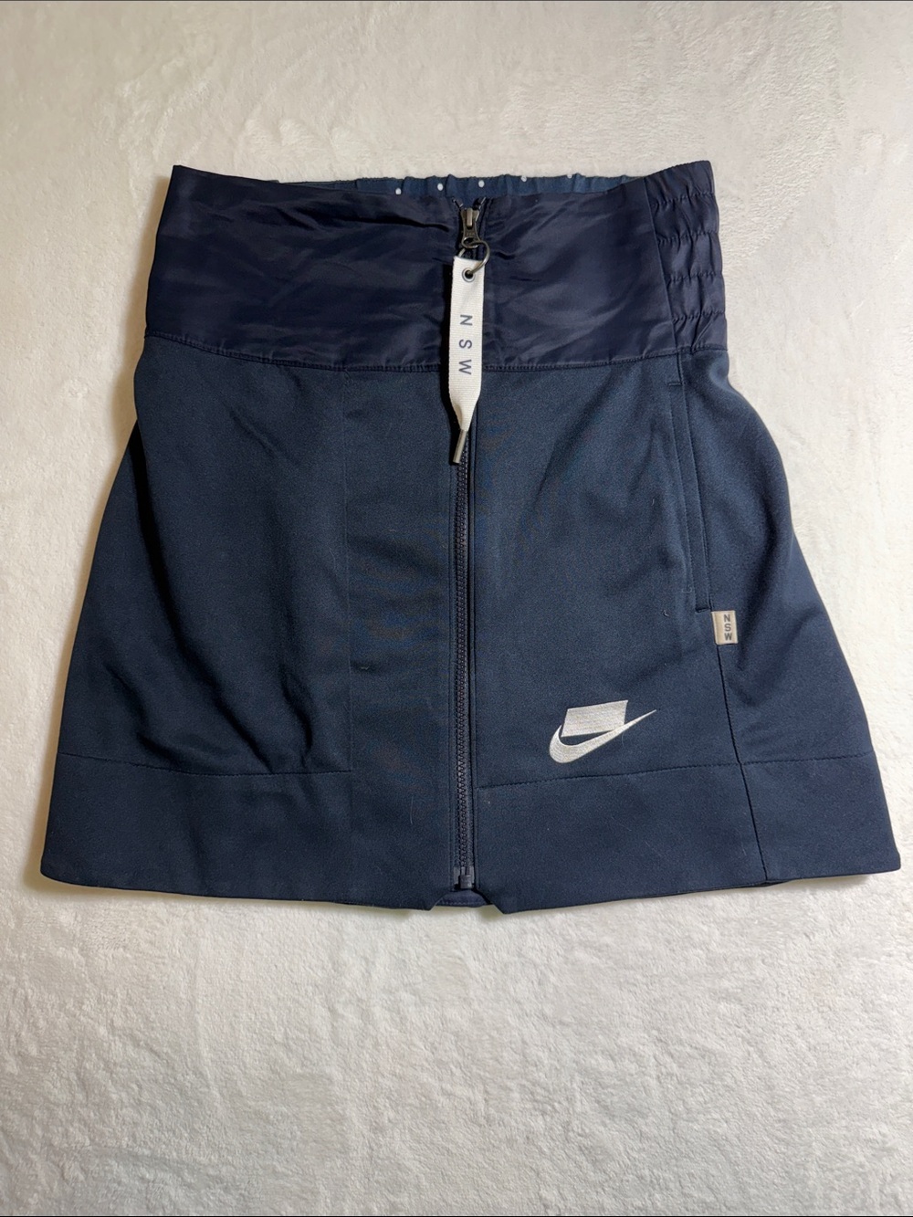 Nike Streetwear NSW Navy Mini Skirt with Front Zip - Picture 2 of 6